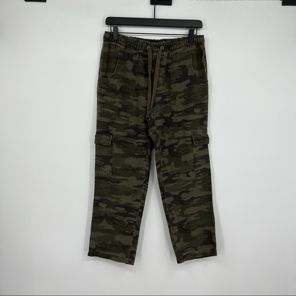 Sanctuary X Anthropologie Y2k 1990 Discoverer Linen Camouflage Cargo Pants - Picture 3 of 15